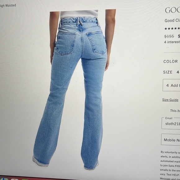 GOOD American Flare Jeans sz 27/2 - Picture 2 of 8